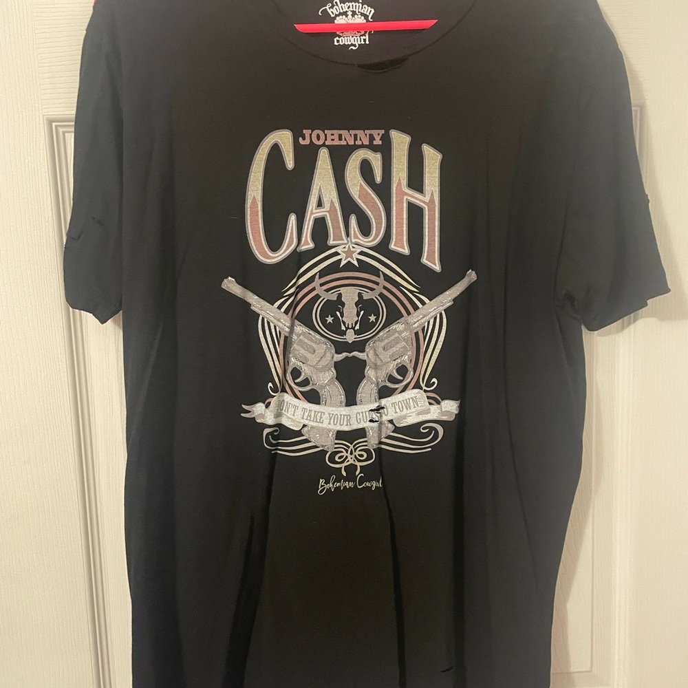 Johnny Cash Black Graphic T-Shirt by